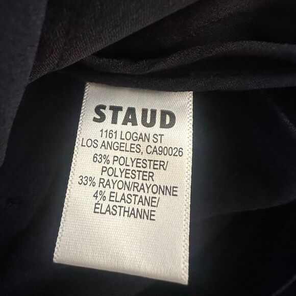 STAUD Luisa Straight Leg Trouser Pants in Navy Blue Size 4 - Picture 8 of 8